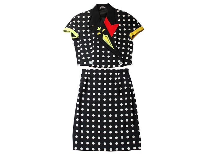 Completo vintage di Gianni Versace Nero Bianco Multicolore