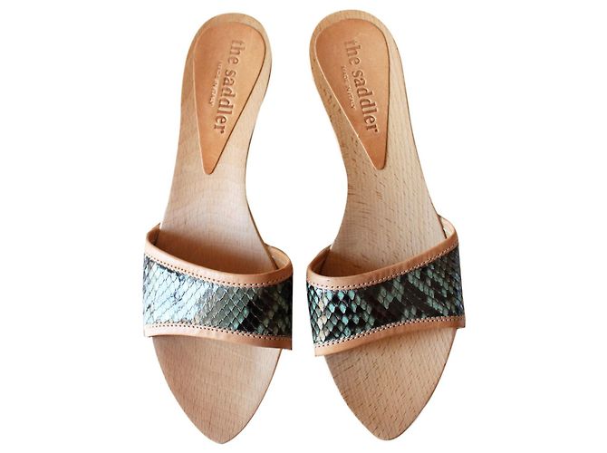 Sebastian Clogs in python and wood by The Saddler Multiple colors