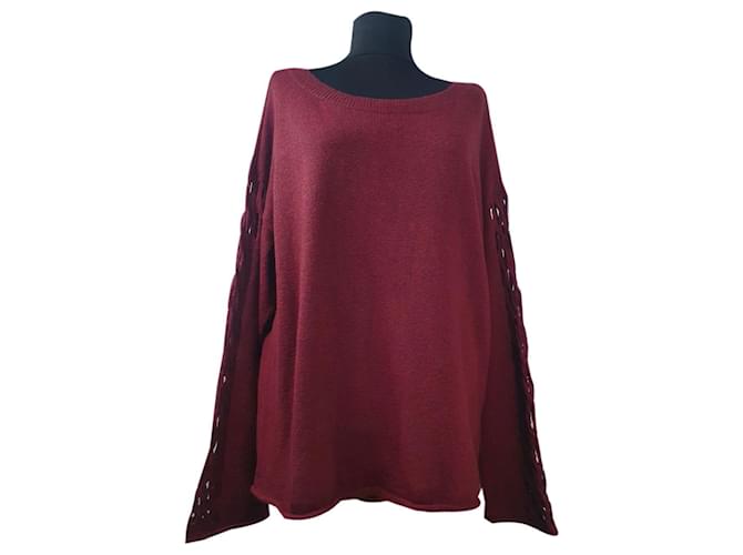 Vince Camuto Knitwear Dark red Cotton Polyester Acrylic  ref.446990