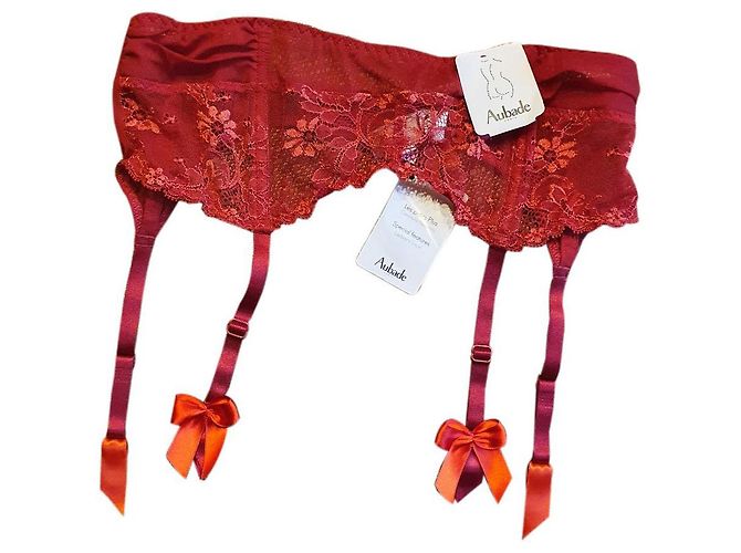 Autre Marque Aubade Strumpfhalter Bordeaux Polyamid Größe L