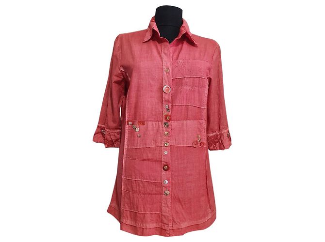 Camisa Elisa Cavaletti Bottega Roja de Algodón