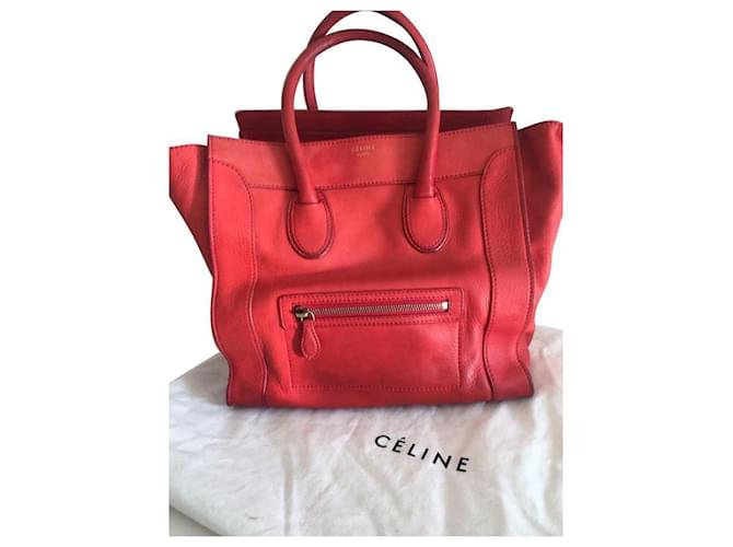 Céline Handtaschen Rot Leder  ref.446708