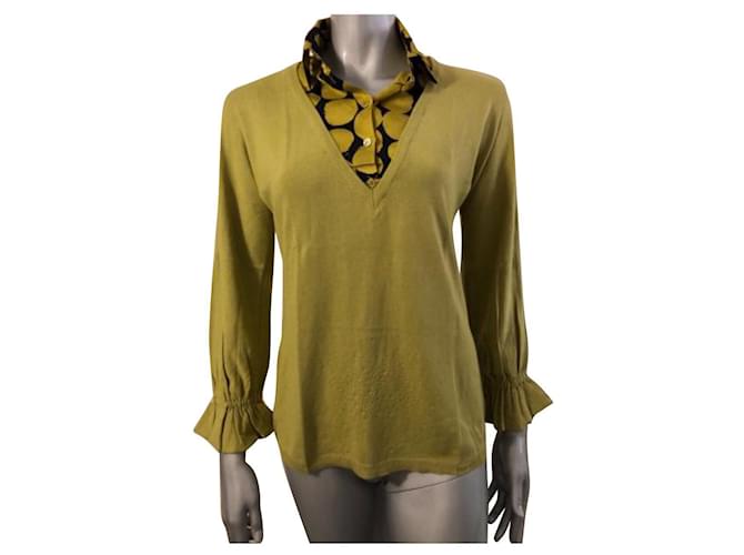 Moschino Cheap And Chic Tops Olive green Cotton  ref.446757