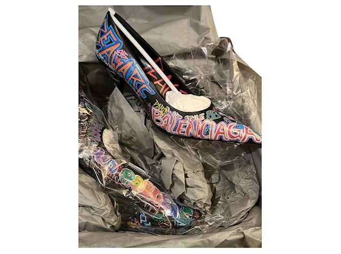 Balenciaga graffiti heels Multiple colors Leather  ref.446794