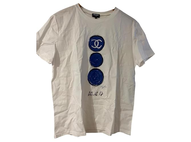 T-shirt collector chanel x Colette White Cotton  ref.446930