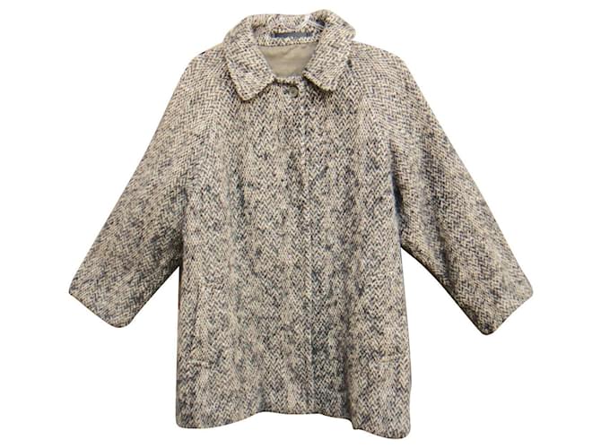 short coat Burberry vintage t 40 Grey Tweed  ref.446948