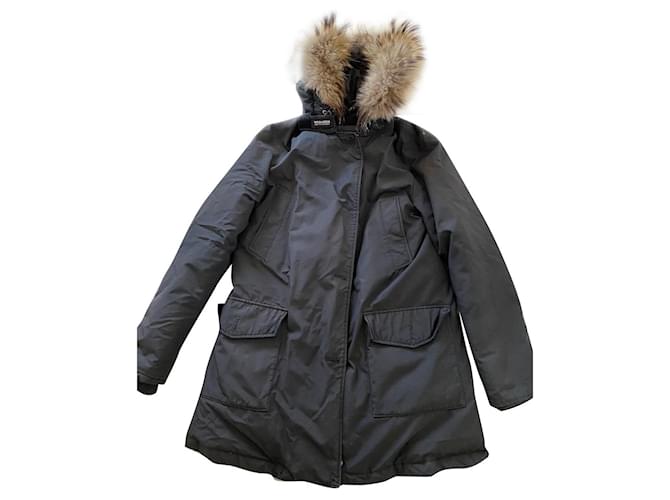Woolrich Arctic Parka S with real fur Black Cotton  ref.446966