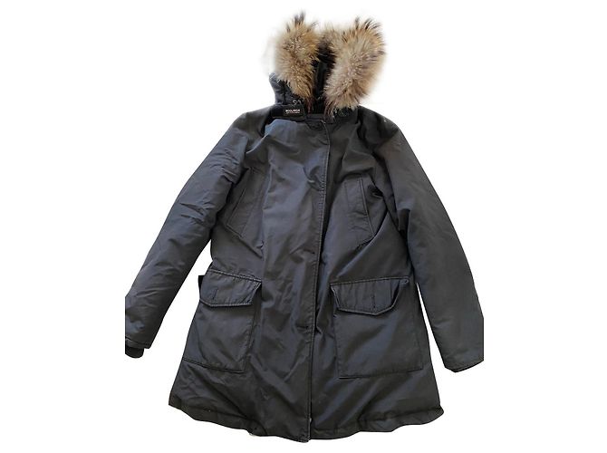 Woolrich Arctic Parka S con pelo real Negro