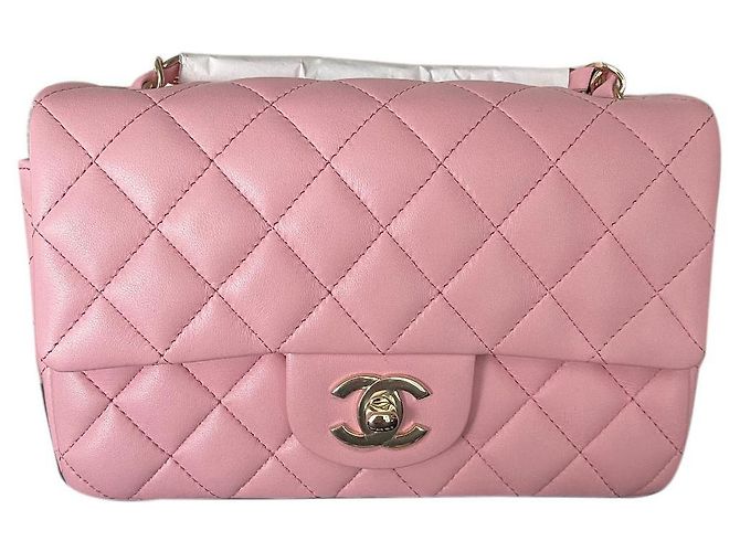 Timeless Chanel Mini rectangular Rosa Cuero