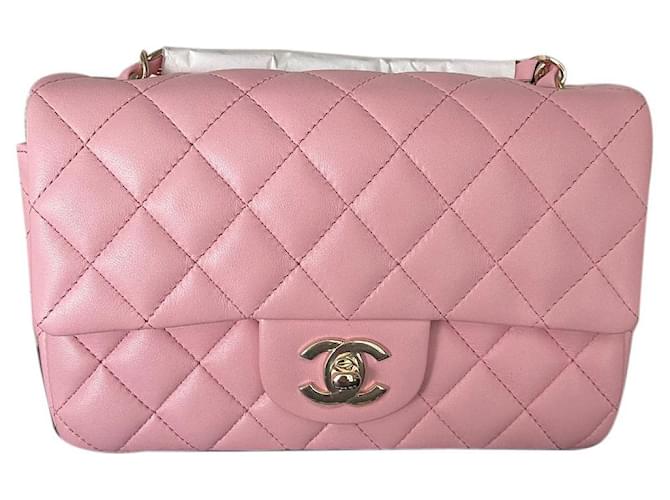 Classique Chanel Mini rectangular Cuir Rose