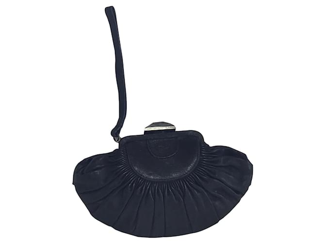 Christian Dior clutch Black Leather  ref.447527