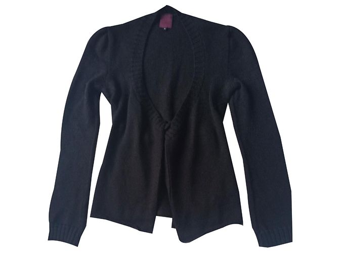 Isabel Marant Strickjacke aus schwarzer Wolle mit Gürtel