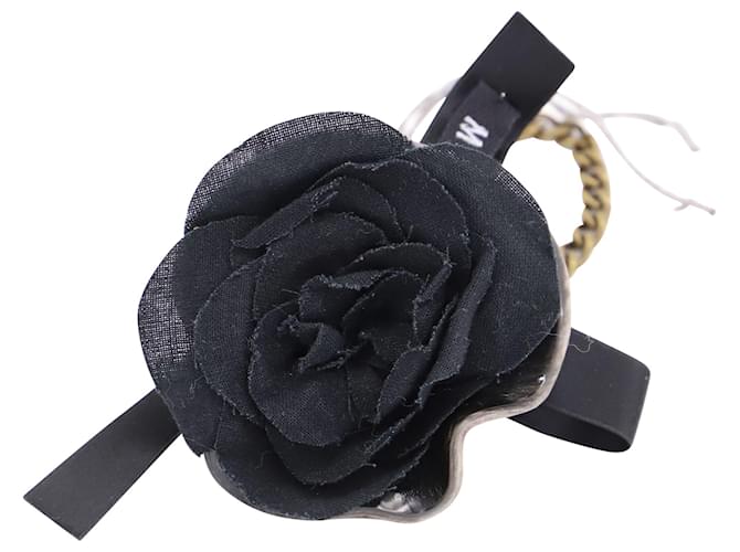 Charm colgante Marni Flower en seda negra Negro  ref.447908