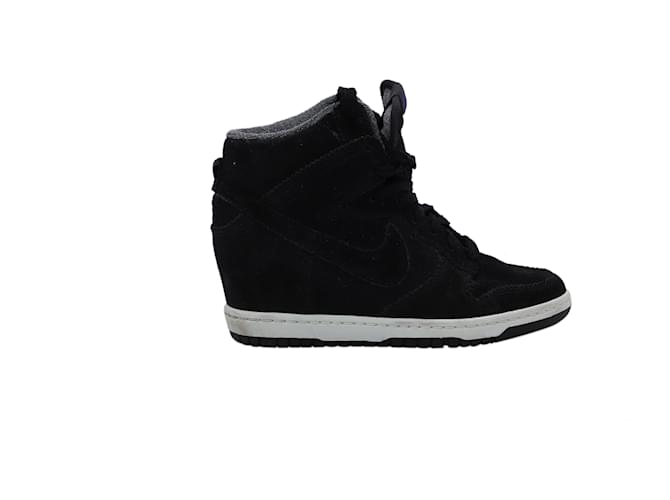 Zapatillas Nike Dunk Sky Hi en piel de goma negra Negro Cuero ref.447925 - Closet