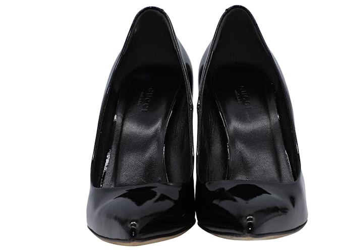 Gucci Kristen Bamboo-Heel Pumps in Black Patent Leather Patent leather  ref.447988