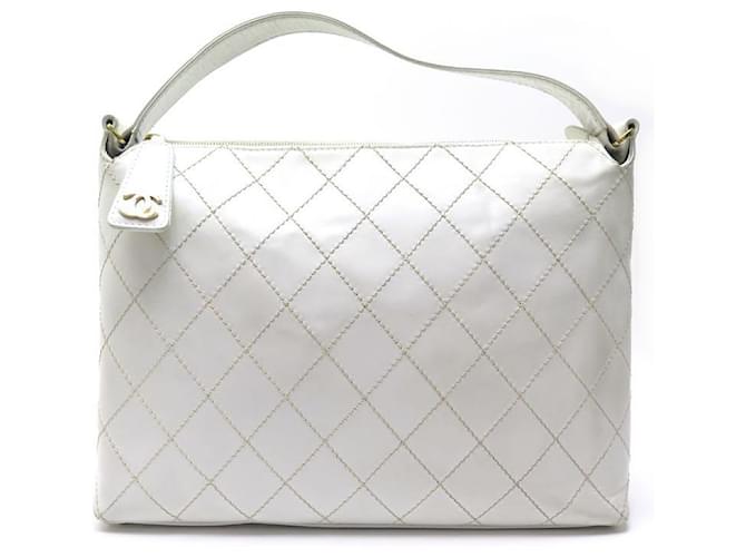 Autre Marque SAC A MAIN CHANEL SHOPPING EN CUIR MATELASSE BLANC SQUARE QUILTED TOTE BAG  ref.447994