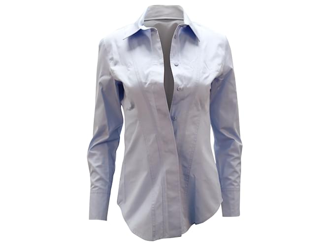Camisa manga longa Sportmax Markus em algodão azul Preto  ref.448009