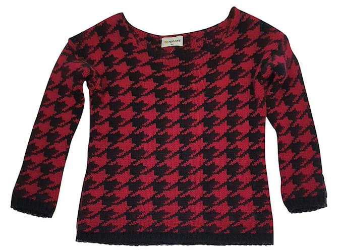 Autre Marque Knitwear Black Red Wool Acrylic  ref.448181
