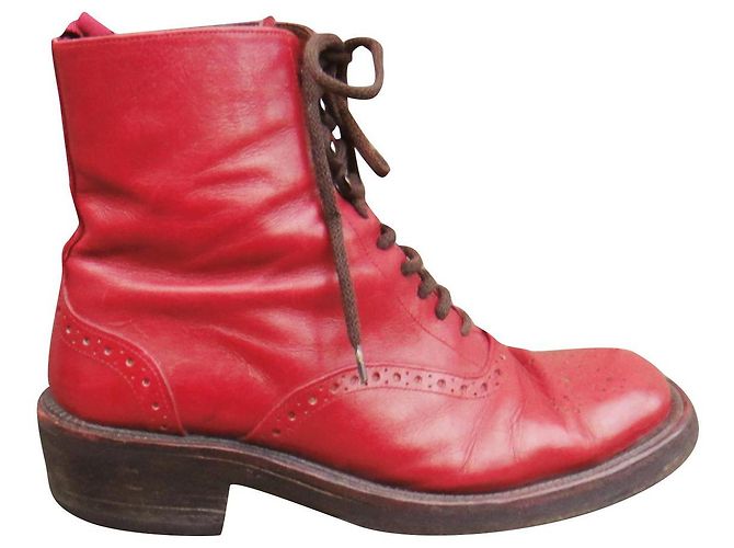Sartore Emma leather ankle boots red 38.5