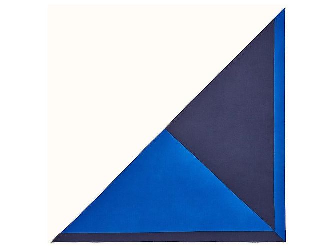 Hermès TRIANGLE GÉANT ENCADRÉ Bleu