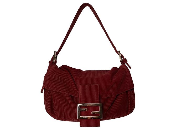 Fendi Baguette Rossa in Tessuto Rosso