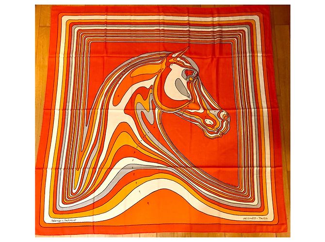 Hermès Sciarpa Pégase Paysage in Cashmere e Seta Multicolore
