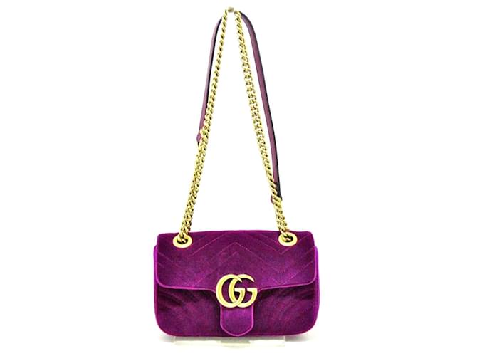 Gucci GG Marmont Roxo Veludo  ref.448717