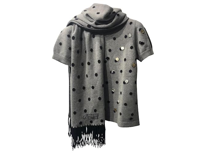 Chanel Strickwaren Grau Kaschmir