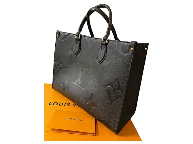 Louis Vuitton Onthego MM monogramma in pelle Empreinte nero  ref.449007