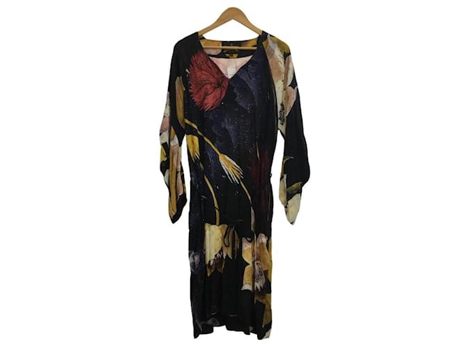 Vivienne Westwood ANGLOMANIA / long sleeve dress / M / rayon / BLK