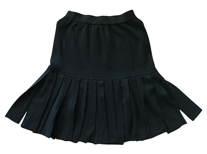 Chanel Skirts Black Wool  ref.449165