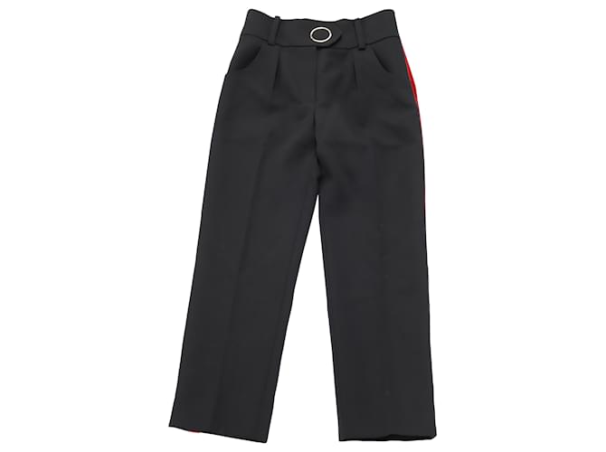 Pantalones de pernera recta con ribete de terciopelo en lana negra de Petar Petrov Negro  ref.449209