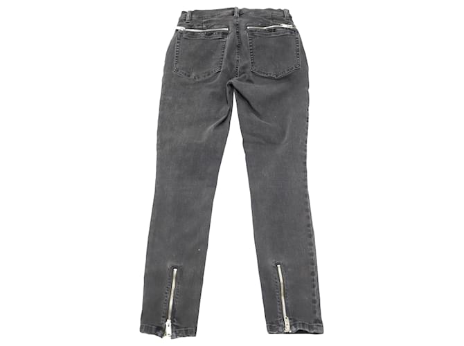 Marc Jacobs Skinny Jeans mit Metallreißverschluss aus schwarzer Baumwolle  ref.449211