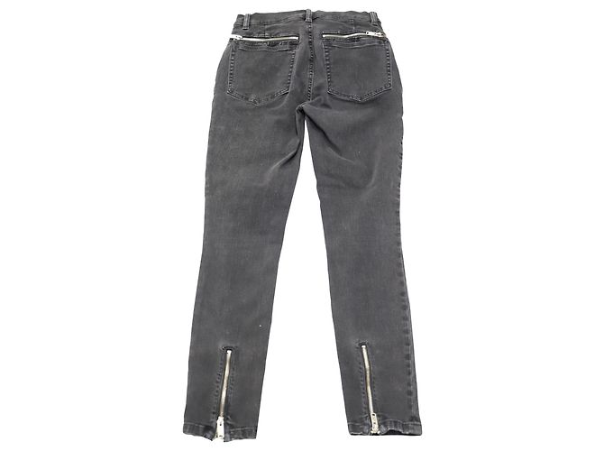 Vaqueros pitillo con cremallera de metal en algodón negro de Marc Jacobs