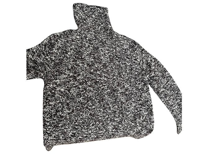 Joseph Rollkragenpullover aus Wolle Schwarz Grau Weiß Dunkelbraun