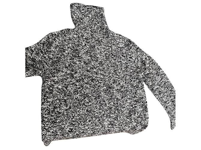 Joseph Turtleneck sweater Black White Grey Dark brown Wool  ref.449330