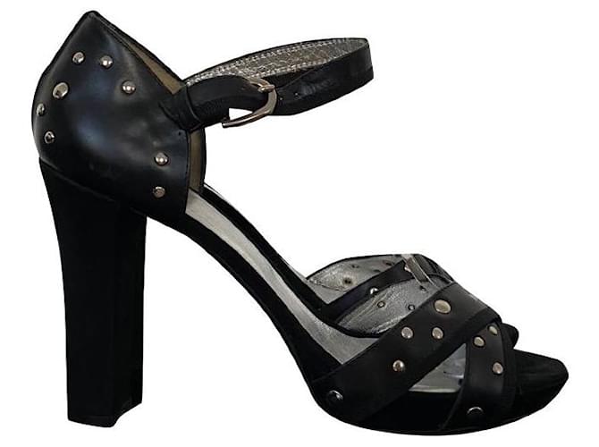 MAX & CO leather studded sandals Black  ref.449348