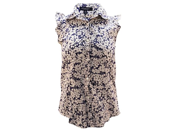 Burberry Butterfly Sleeve Top in Floral Print Cotton  ref.449380