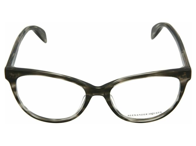 Alexander Mcqueen Optische Cat-Eye-Brille aus Acetat Grau Zellulosefaser  ref.449392