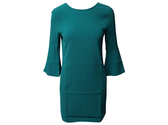 Vestido Sandro Paris Shift com Manga Tulipa em Viscose Verde