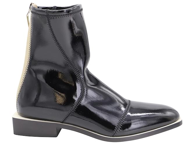 Ankle boot Fendi Fframe bico quadrado em nylon preto Poliamida  ref.449473
