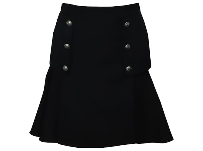 Minifalda militar de lana negra de Alexander McQueen Negro  ref.449515
