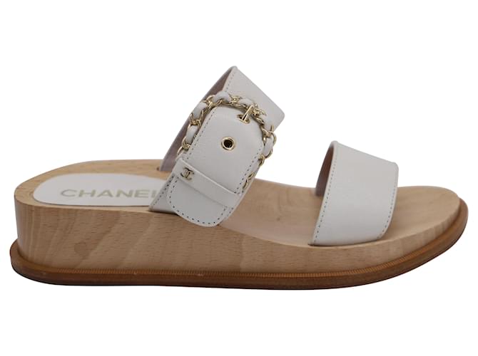 Chanel best sale wood sandals