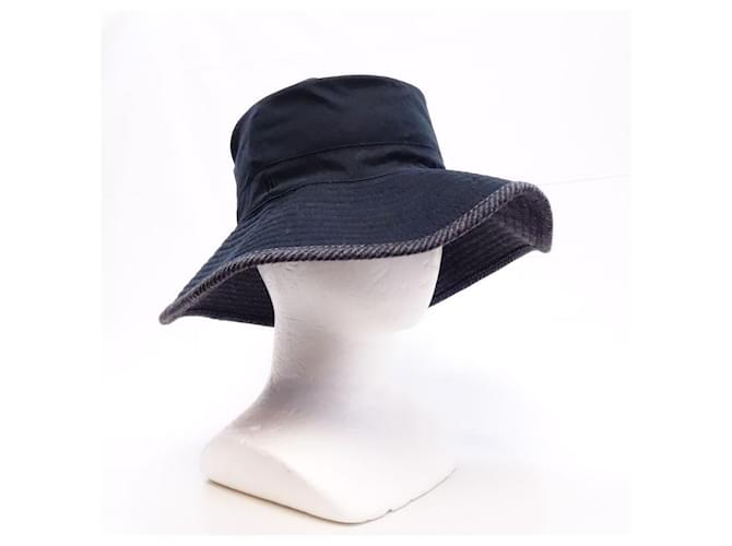Hermès [Used]  HERMES MOTSCH -POUR Hat Black Gray Ladies Hat Mosh Grey Cashmere Polyester Nylon  ref.449551