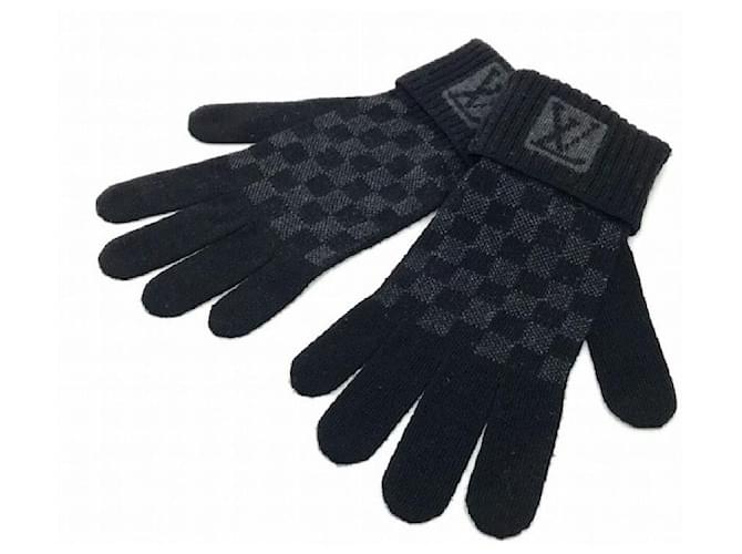 Used] Louis Vuitton Gloves Gon Petit Damier / Gloves Black Grey