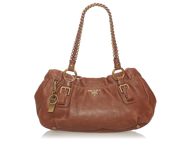 Prada, Bags, Prada Cervo Lux Chain Shoulder Bag