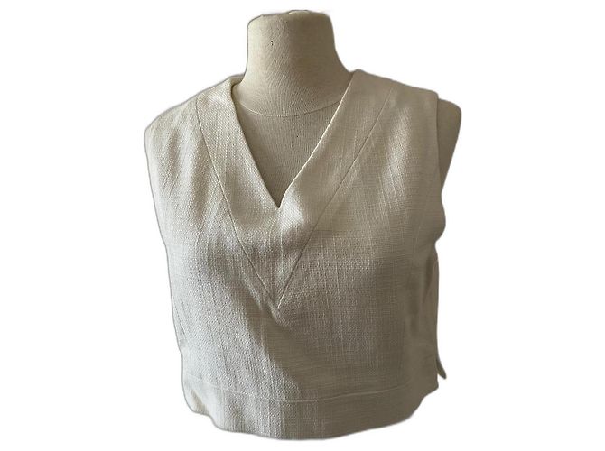 Top Chanel de algodón blanco 