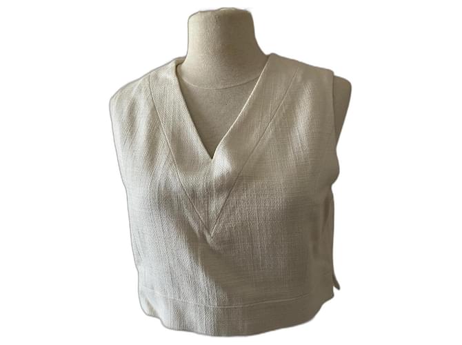 Chanel Top Bianco Cotone  ref.449698