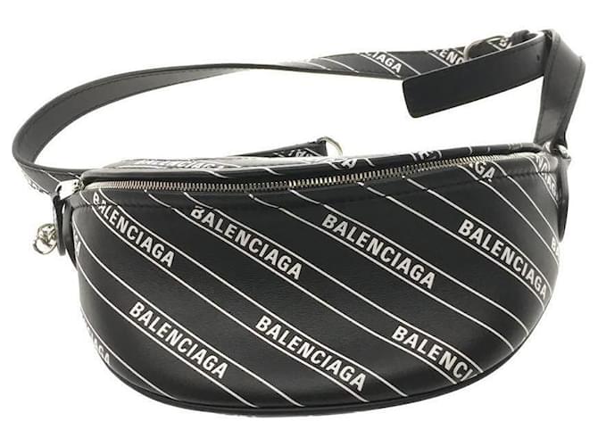 BALENCIAGA Riñonera / cuero / BLK / total pattern souvenir belt bag / 565510 Azul ref.449703 - Closet