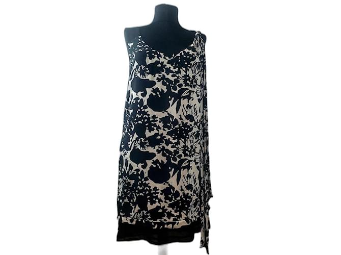 Diane Von Furstenberg Robes Soie Elasthane Noir Multicolore Beige  ref.449789